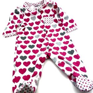 Baby Footed Sleeper Romper Size 3m Girls Off Spring Snap Hearts Infants Children